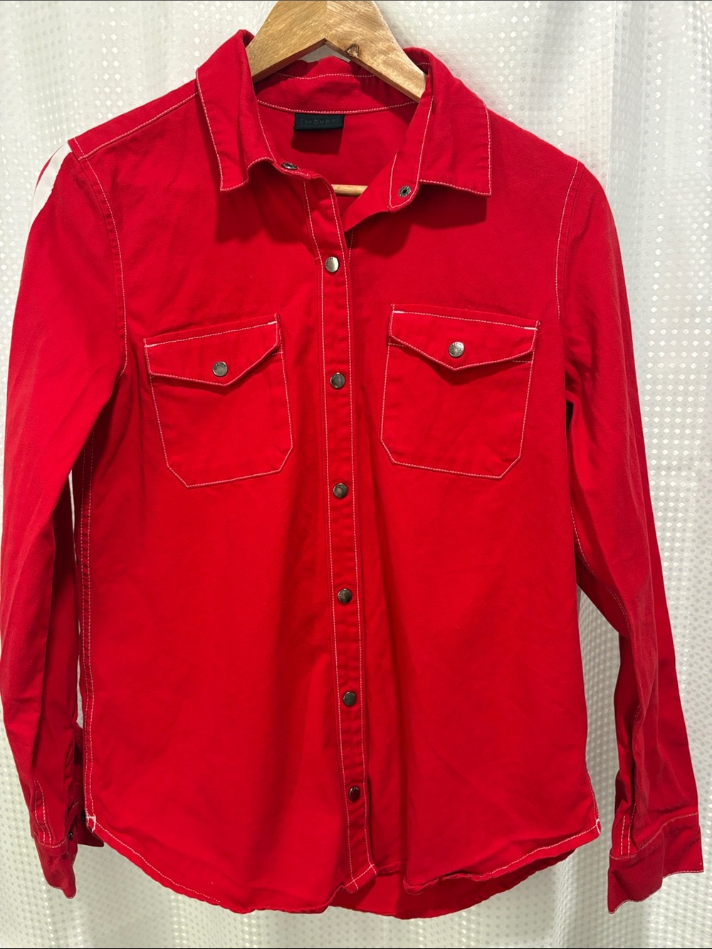 Empyre Vintage Red Long-Sleeve Button-Down Workshirt Small